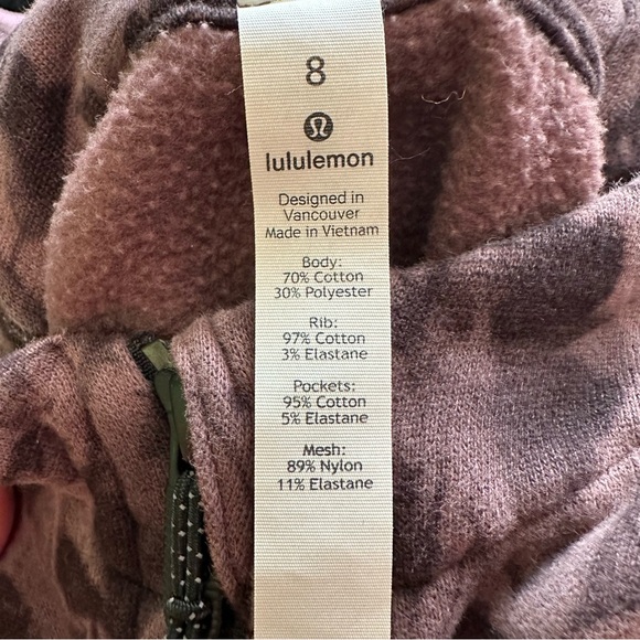 lululemon Scuba full zip hoodie mini Dusk floral antique Bark  Jacket - Picture 6 of 8